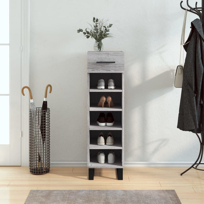 Shoe Cabinet Grey Sonoma 30x35x105 cm Engineered Wood