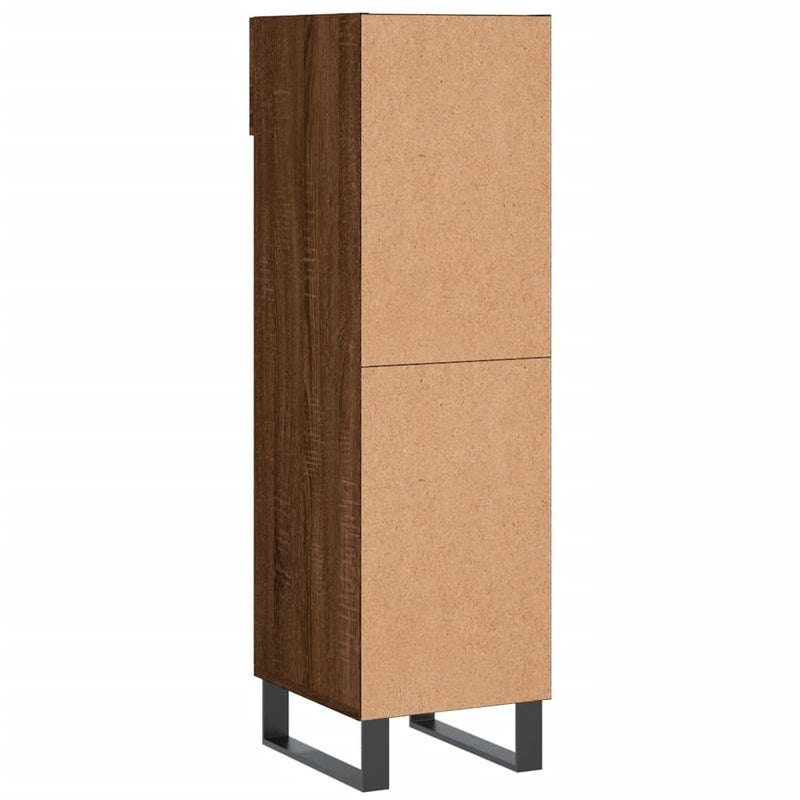 Shoe Cabinet Brown Oak 30x35x105 cm Engineered Wood