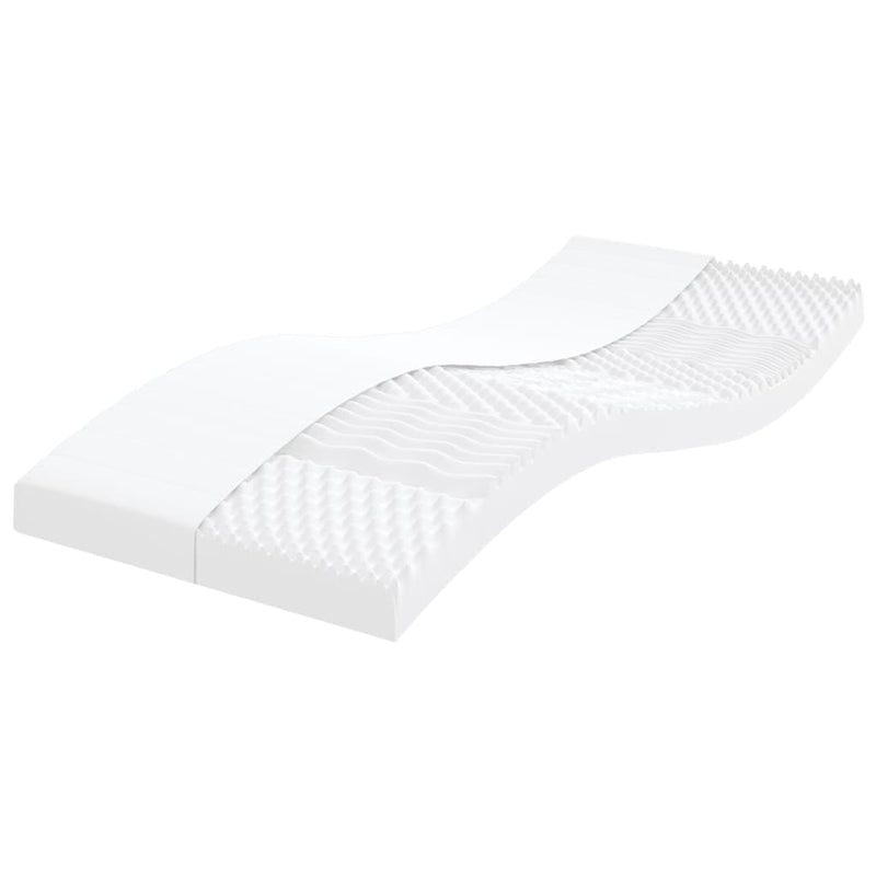 Foam Mattress White 90x190 cm 7-Zone Hardness 20 ILD