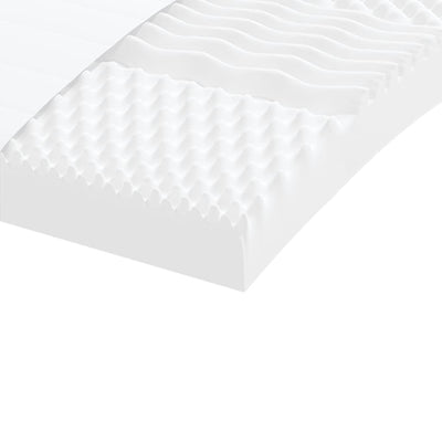 Foam Mattress White 90x190 cm 7-Zone Hardness 20 ILD