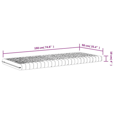 Foam Mattress White 90x190 cm 7-Zone Hardness 20 ILD