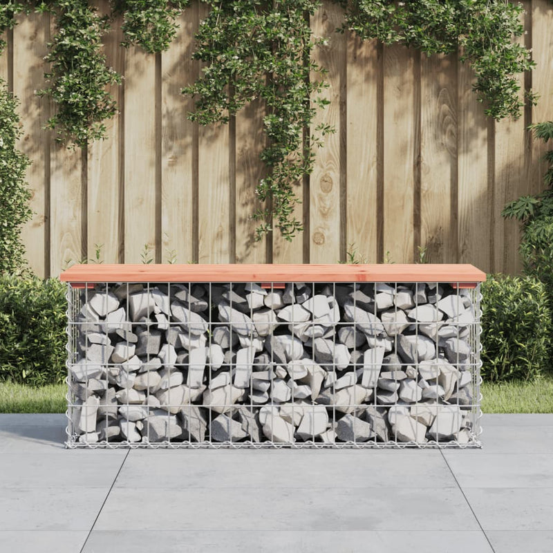 Garden Bench Gabion Design 103x31.5x42 cm Solid Wood Douglas