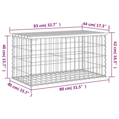 Garden Bench Gabion Design 83x44x42 cm Solid Wood Douglas