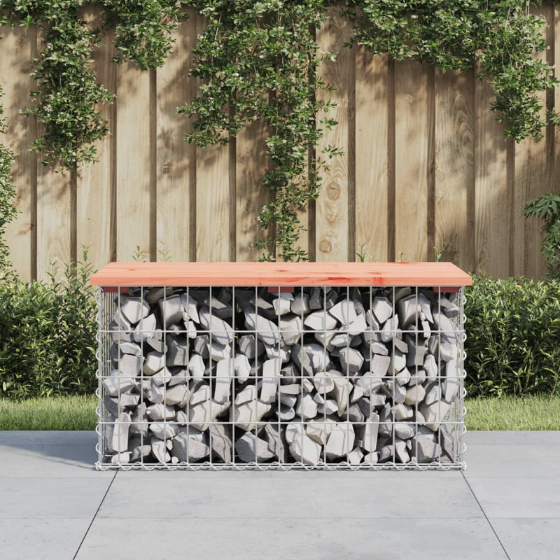 Garden Bench Gabion Design 83x44x42 cm Solid Wood Douglas