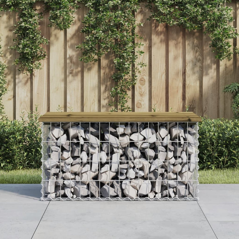 Garden Bench Gabion Design 83x44x42 cm Impregnated Wood Pine