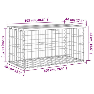 Garden Bench Gabion Design 103x44x42 cm Solid Wood Pine