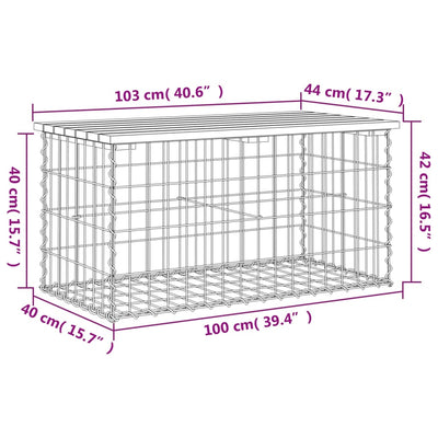 Garden Bench Gabion Design 103x44x42 cm Solid Wood Douglas