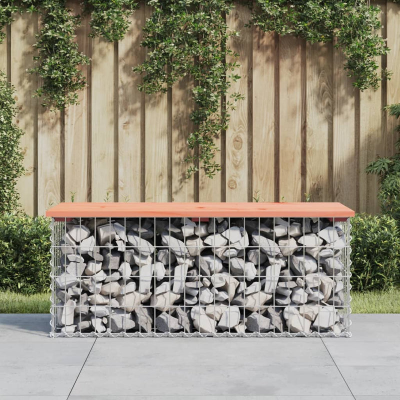 Garden Bench Gabion Design 103x44x42 cm Solid Wood Douglas