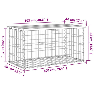 Garden Bench Gabion Design 103x44x42 cm Impregnated Wood Pine