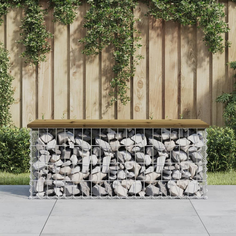 Garden Bench Gabion Design 103x44x42 cm Impregnated Wood Pine