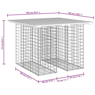 Garden Bench Gabion Design 100x102x72 cm Solid Wood Pine