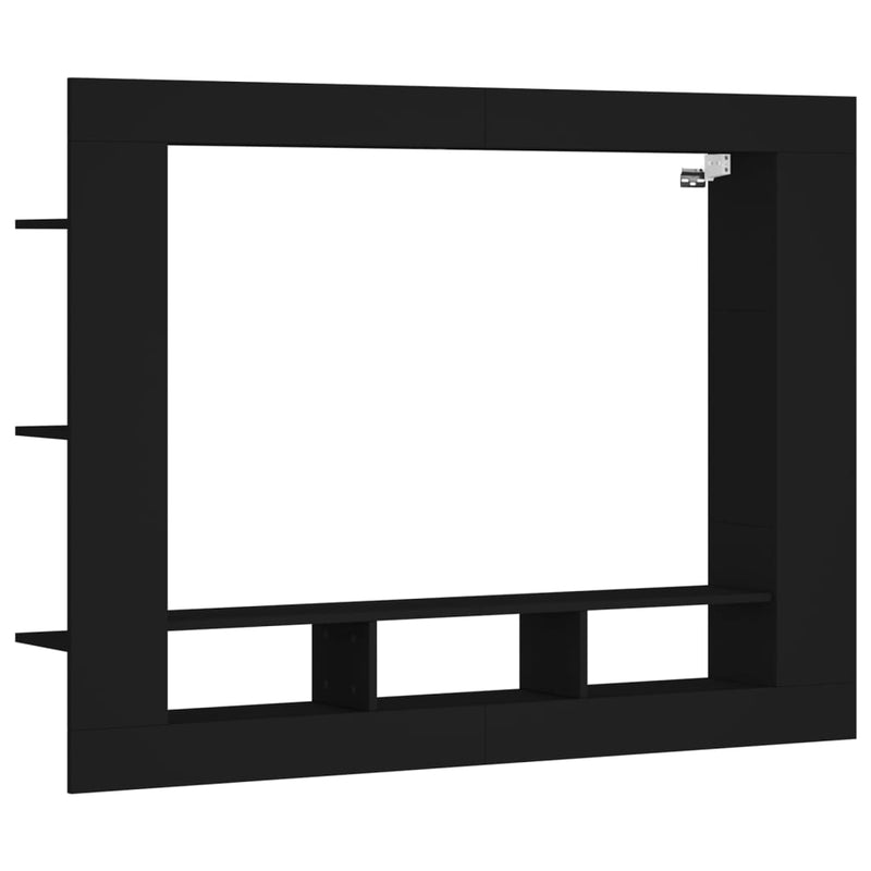 TV Cabinet Black 152x22x113 cm Engineered Wood