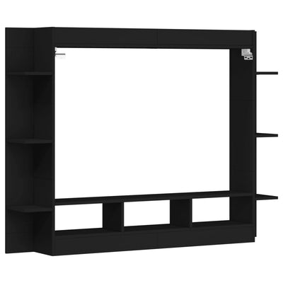 TV Cabinet Black 152x22x113 cm Engineered Wood