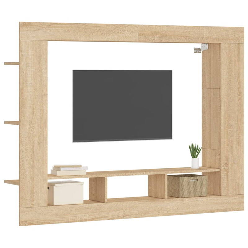 TV Cabinet Sonoma Oak 152x22x113 cm Engineered Wood