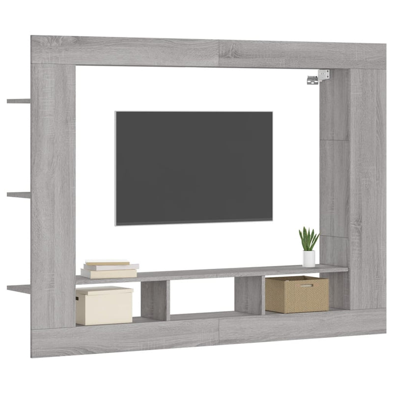 TV Cabinet Grey Sonoma 152x22x113 cm Engineered Wood