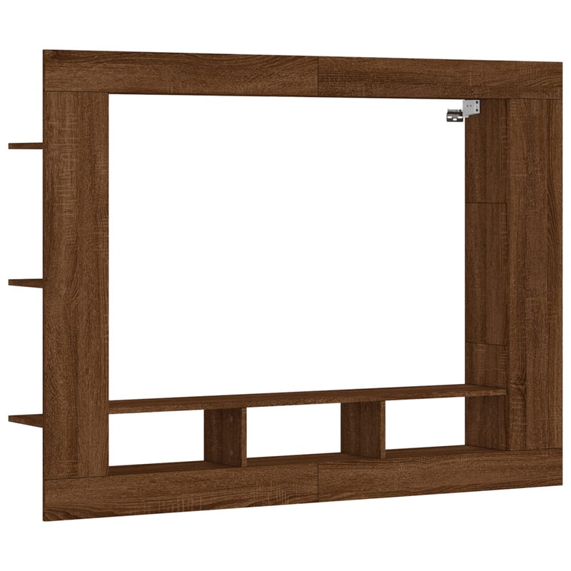 TV Cabinet Brown Oak 152x22x113 cm Engineered Wood