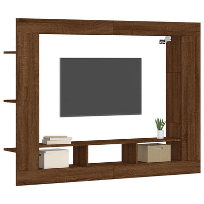 TV Cabinet Brown Oak 152x22x113 cm Engineered Wood