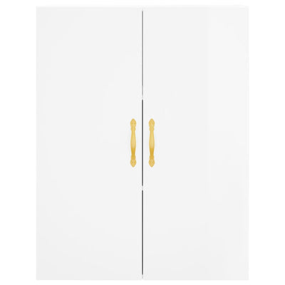 Wall Mounted Cabinet High Gloss White 69.5x34x90 cm