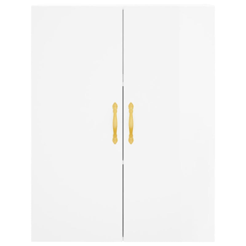 Wall Mounted Cabinet High Gloss White 69.5x34x90 cm