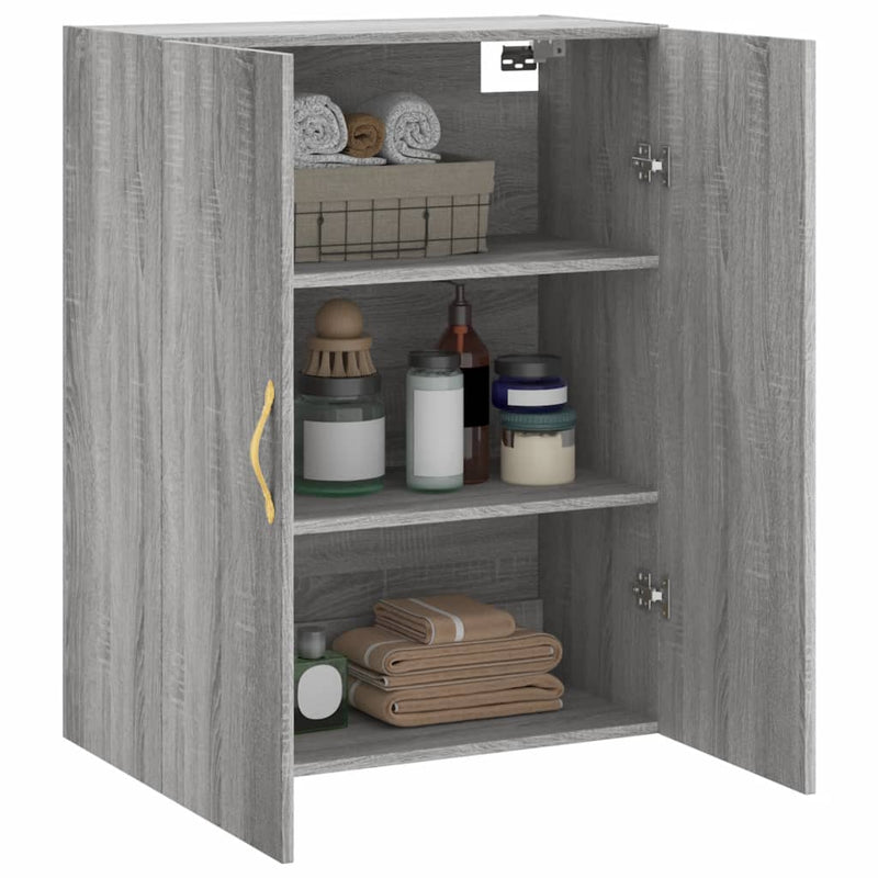 Wall Mounted Cabinet Grey Sonoma 69.5x34x90 cm