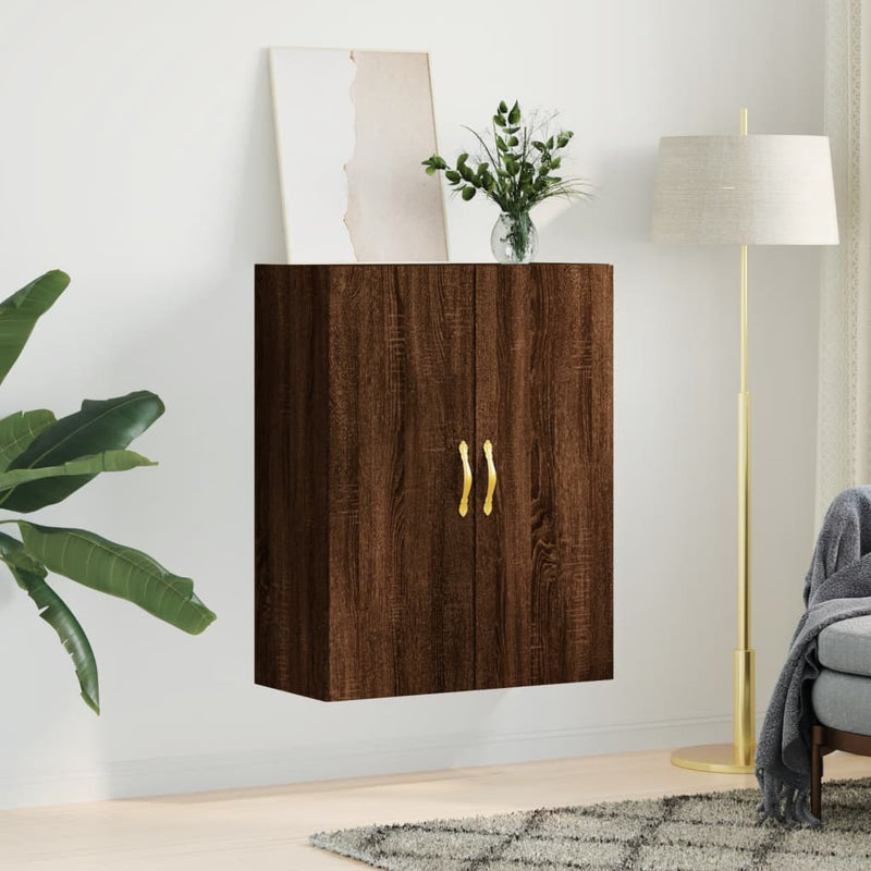 Wall Mounted Cabinet Brown Oak 69.5x34x90 cm