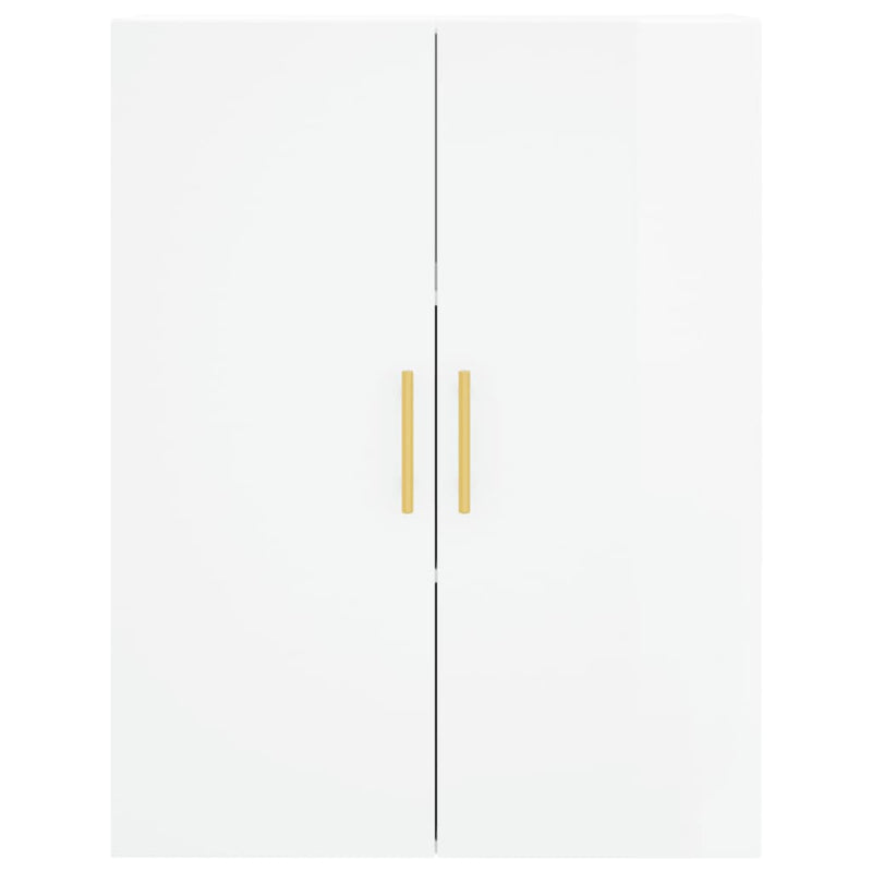 Wall Mounted Cabinet High Gloss White 69.5x34x90 cm