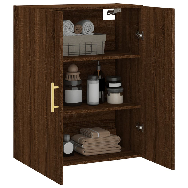 Wall Mounted Cabinet Brown Oak 69.5x34x90 cm