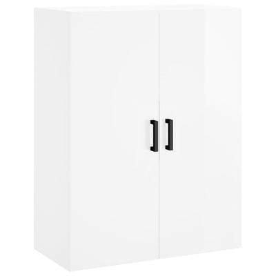 Wall Mounted Cabinet High Gloss White 69.5x34x90 cm