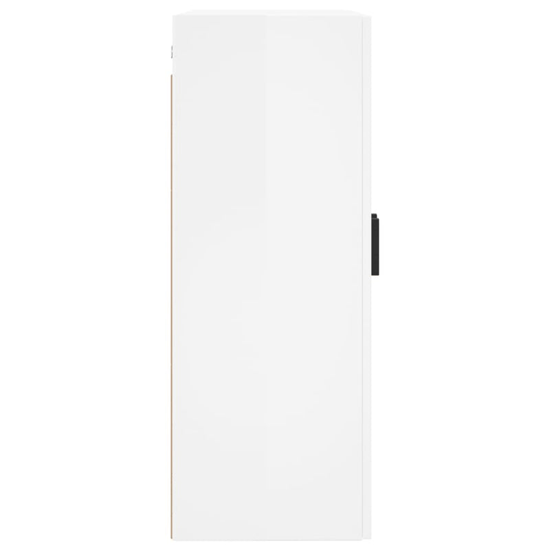 Wall Mounted Cabinet High Gloss White 69.5x34x90 cm