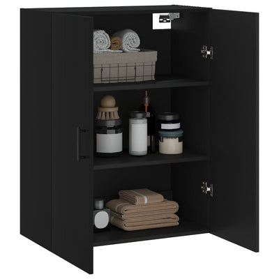 Wall Mounted Cabinet Black 69.5x34x90 cm