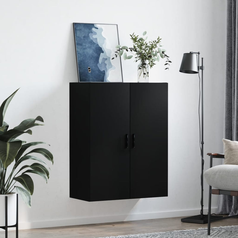 Wall Mounted Cabinet Black 69.5x34x90 cm