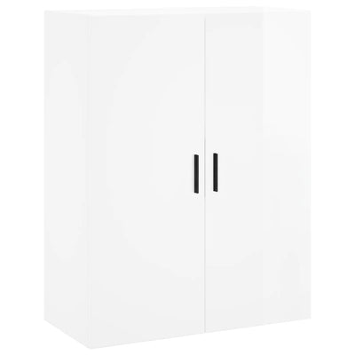 Wall Mounted Cabinet High Gloss White 69.5x34x90 cm