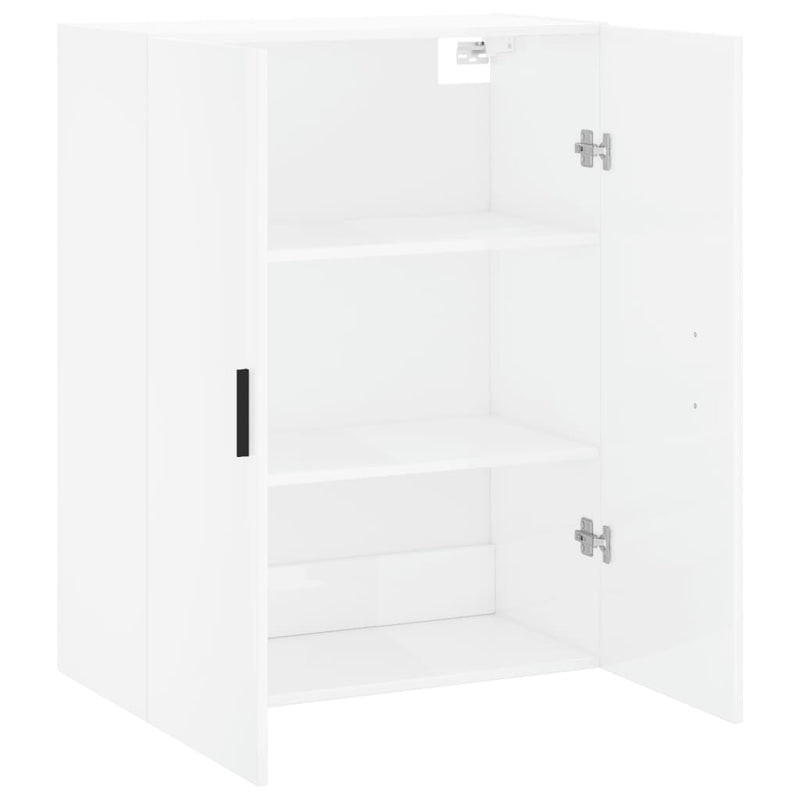 Wall Mounted Cabinet High Gloss White 69.5x34x90 cm