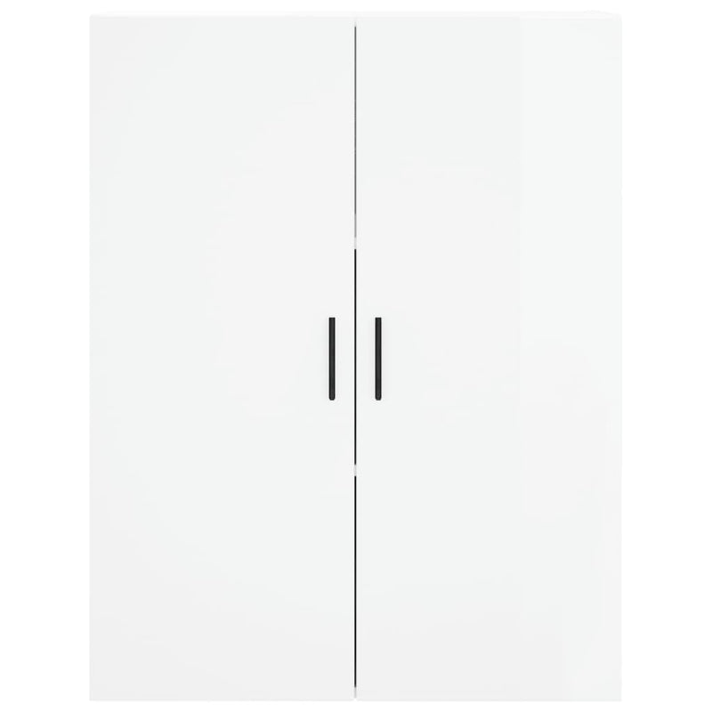 Wall Mounted Cabinet High Gloss White 69.5x34x90 cm