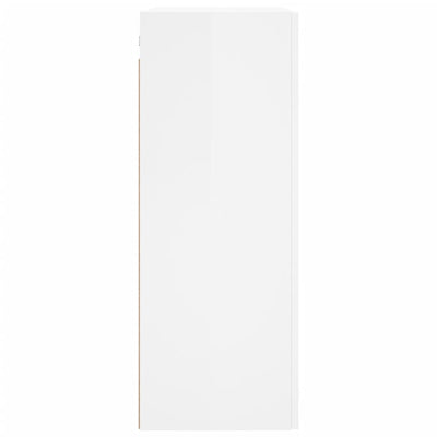 Wall Mounted Cabinet High Gloss White 69.5x34x90 cm