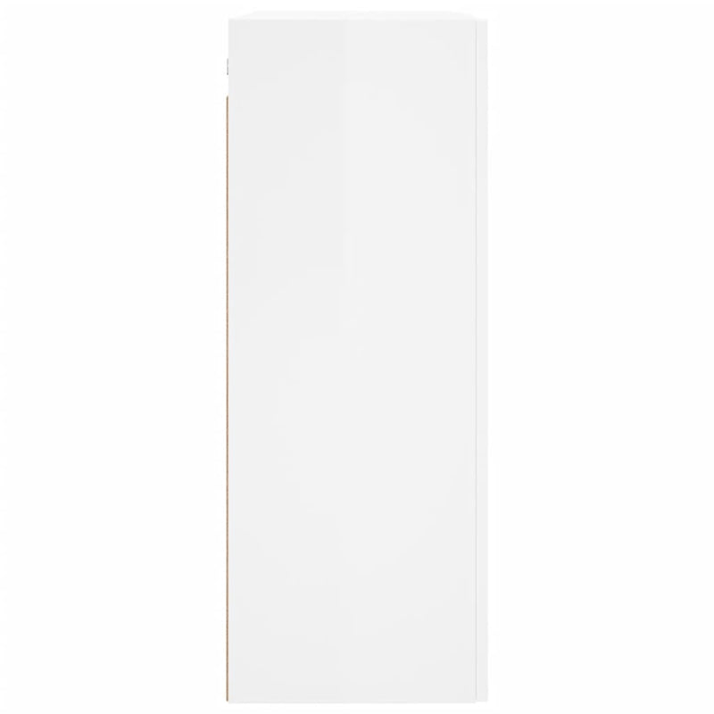 Wall Mounted Cabinet High Gloss White 69.5x34x90 cm