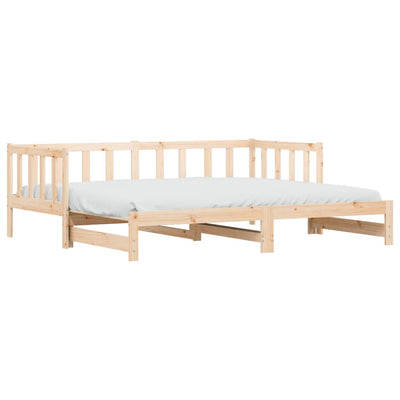 Day Bed with Trundle 90x190 cm Solid Wood Pine