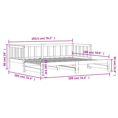 Day Bed with Trundle 90x190 cm Solid Wood Pine