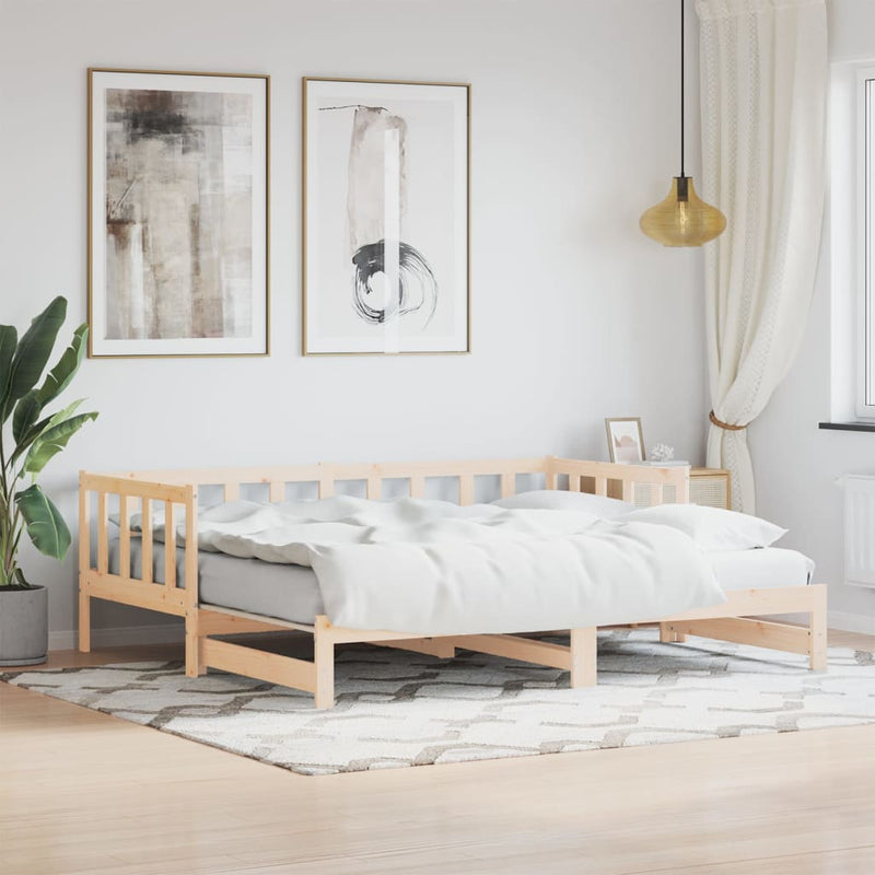 Day Bed with Trundle 90x190 cm Solid Wood Pine