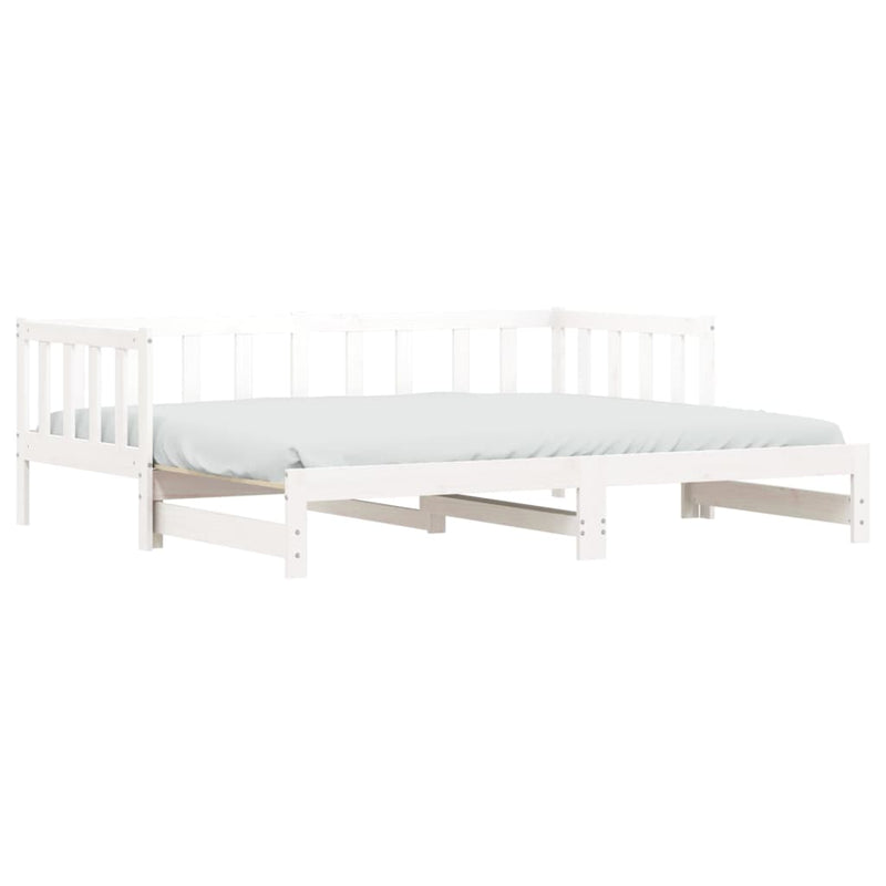 Day Bed with Trundle White 90x190 cm Solid Wood Pine