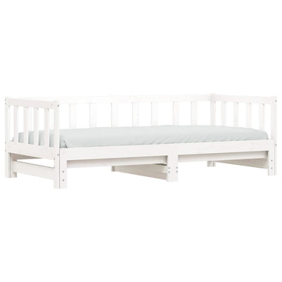 Day Bed with Trundle White 90x190 cm Solid Wood Pine