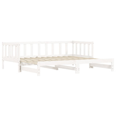 Day Bed with Trundle White 90x190 cm Solid Wood Pine