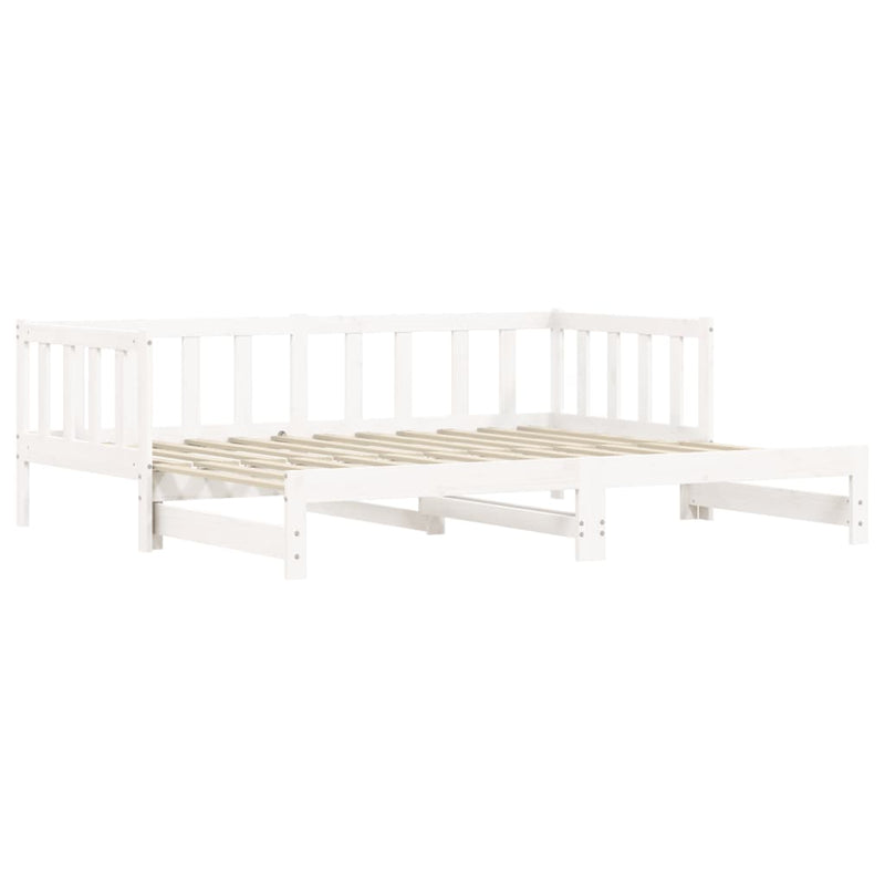 Day Bed with Trundle White 90x190 cm Solid Wood Pine