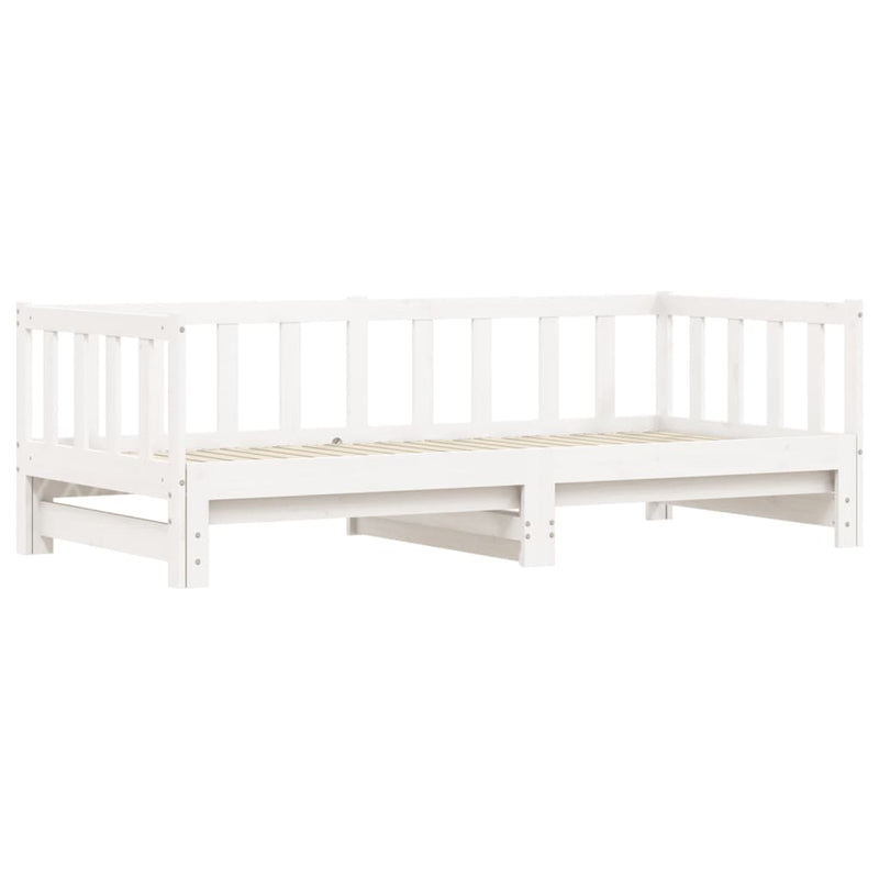 Day Bed with Trundle White 90x190 cm Solid Wood Pine