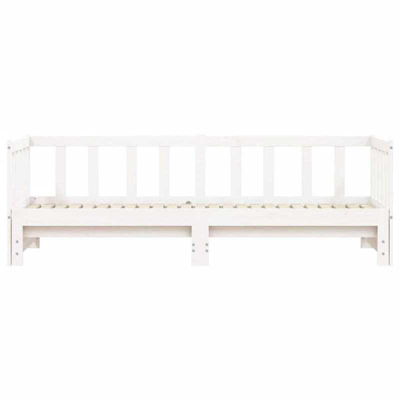 Day Bed with Trundle White 90x190 cm Solid Wood Pine