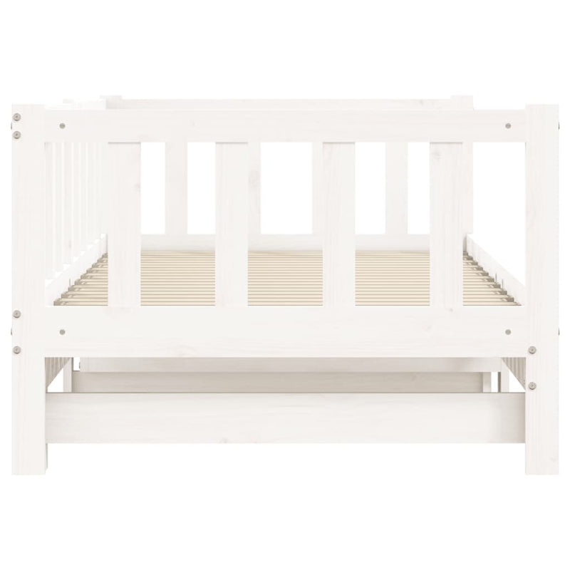 Day Bed with Trundle White 90x190 cm Solid Wood Pine