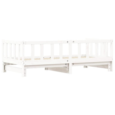 Day Bed with Trundle White 90x190 cm Solid Wood Pine