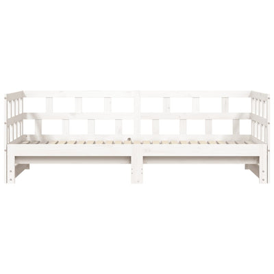 Daybed with Trundle White 90x200 cm Solid Wood Pine