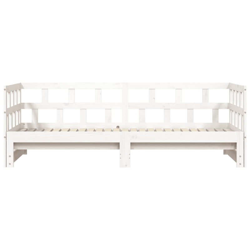 Daybed with Trundle White 90x200 cm Solid Wood Pine