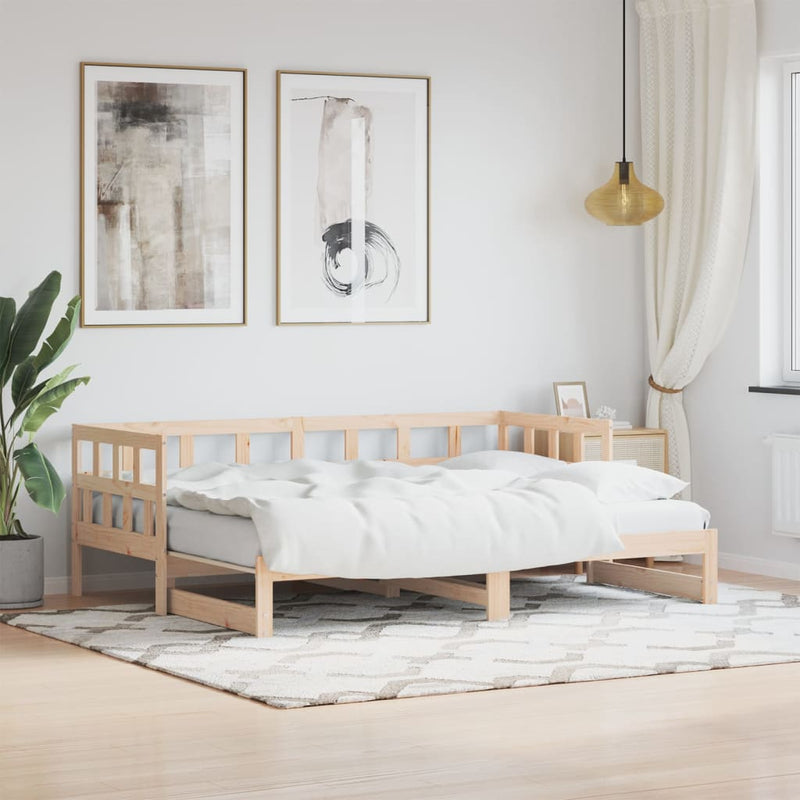 Daybed with Trundle 80x200 cm Solid Wood Pine